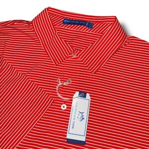 New SOUTHERN TIDE Polo Shirt 2XL Tide To Trail Gameday Stripe Performance 3968
